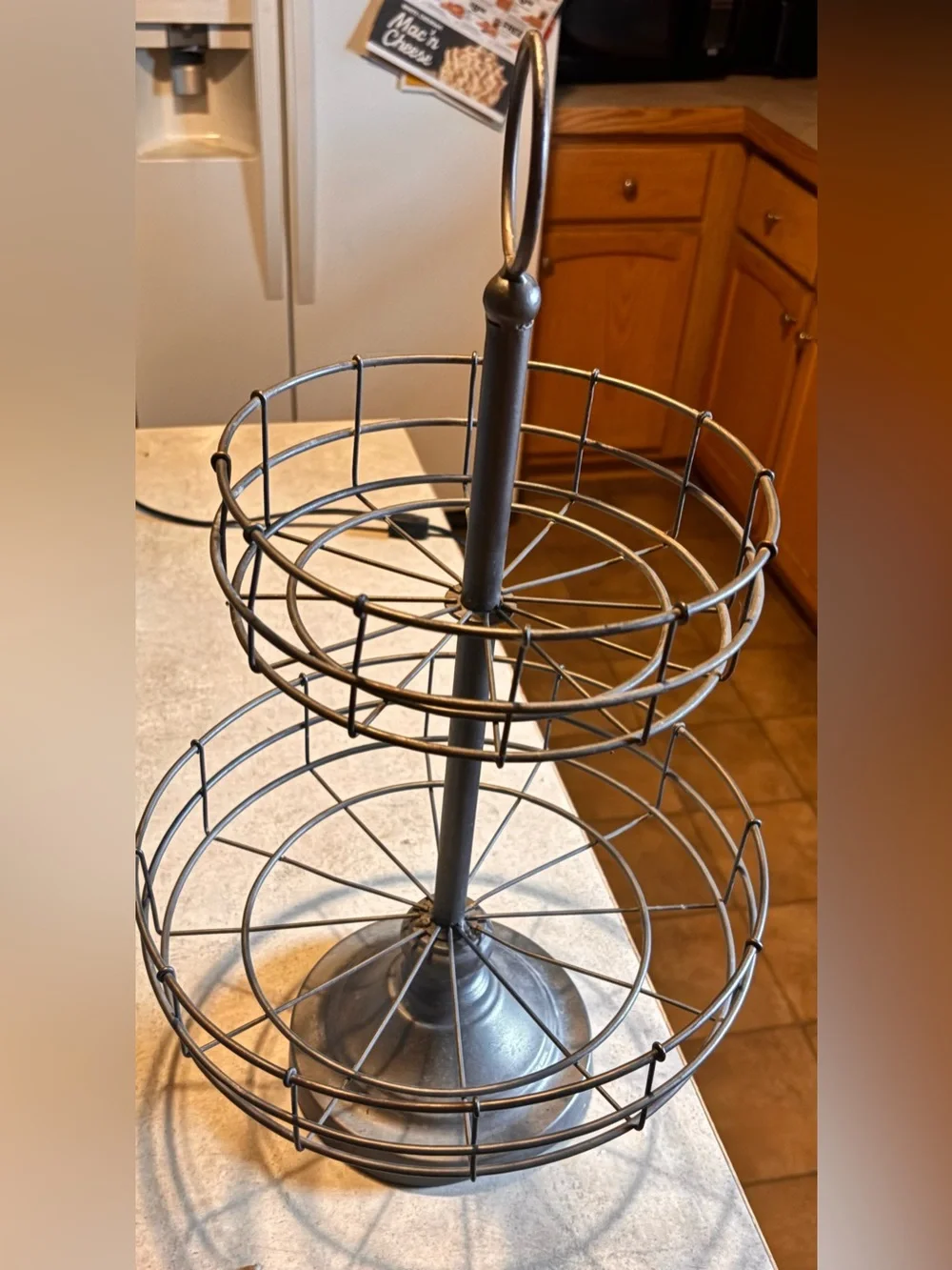 Two-Tier Metal Wire Serving Stand -